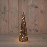 Anna's collection verlichte kegel 60led classicwarm 40cm werkt op 3xaa batterijen met 6uur timer