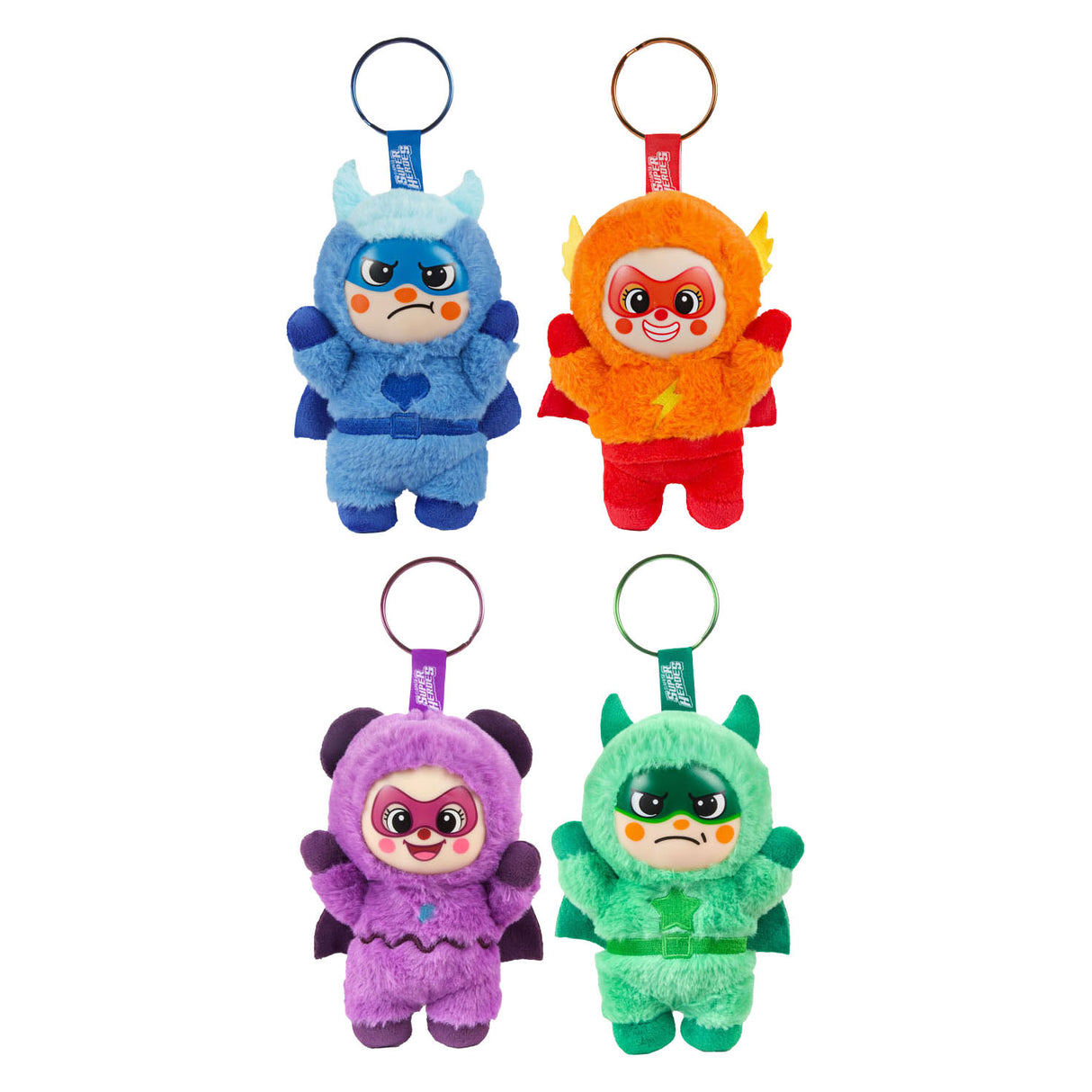 Toi-toys pluchen figuur sleutelhanger super hero - 16cm