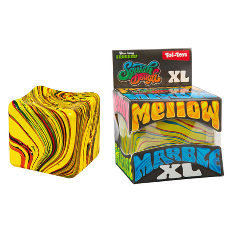 Toi-toys squishdough knijpkubus xl marmer - 10cm 500gr