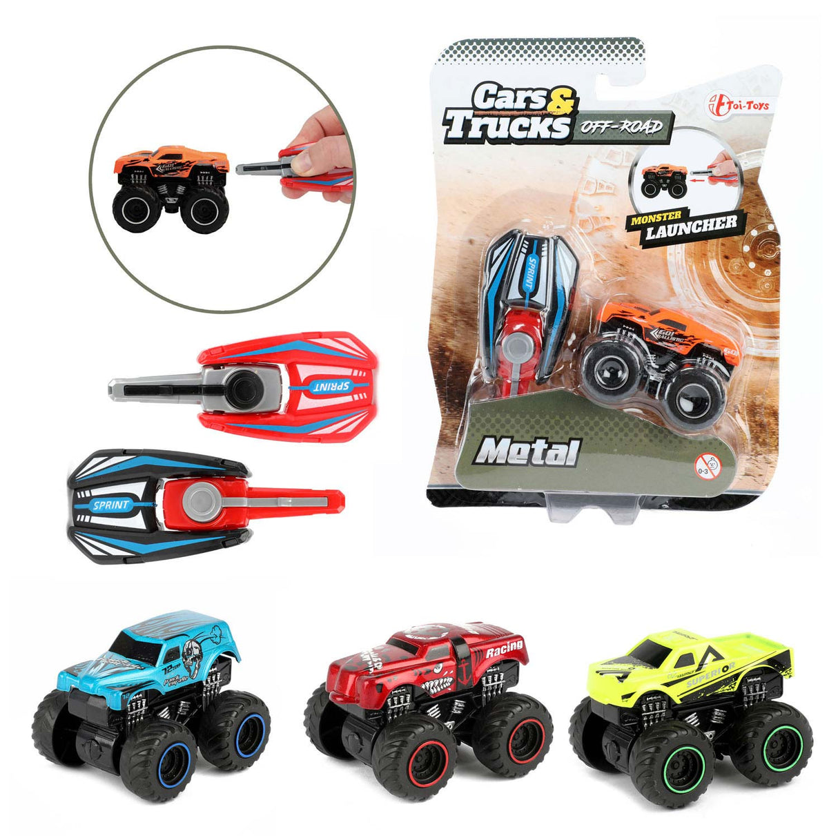 Les camions de voitures TOI-TOYS sauvent un mini-camion monstre