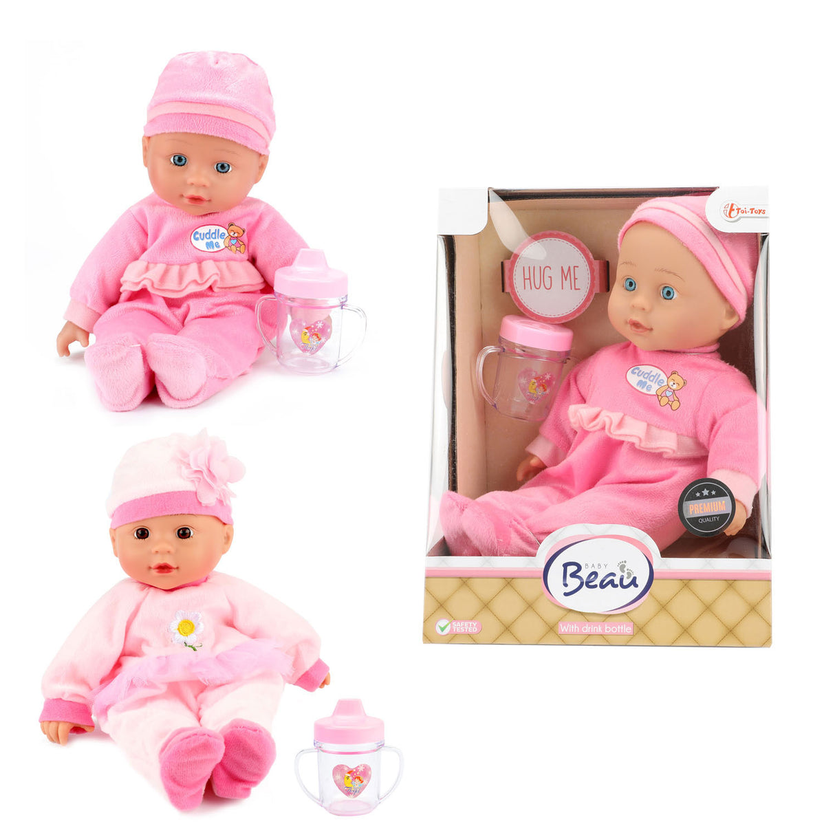 Beau baby baby pop con bottiglia, 30 cm