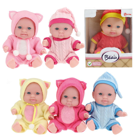 Toi-toys poupée avec ensemble de vêtements 14 cm rose clair