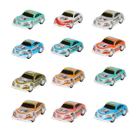 Toi-toys turbo racers retirent les voitures de course, 12 pcs.