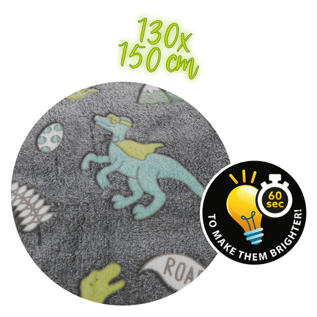 Toi-toys jouets étoiles brillent dans le noir couverture dinosaure 150x130 cm
