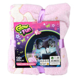 Toi-toys Glow n Fun Glow dans le Dark Deken Eenhoorn, 130x150cm