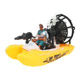 Coffret de jeu Le monde des dinosaures - bateau et moto avec des dinosaures