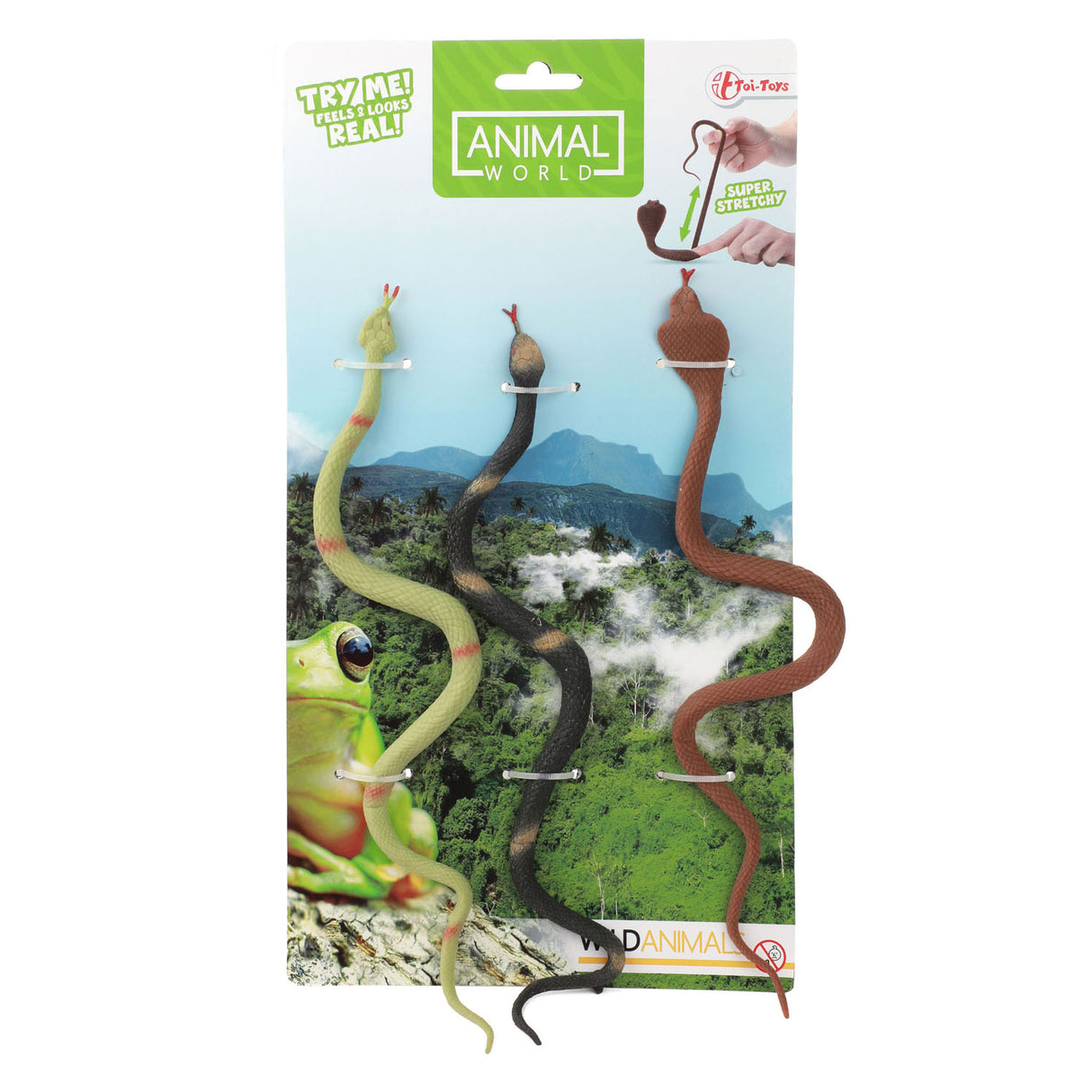 Toi-toys Lifelike Snakes Stretchable, 3..