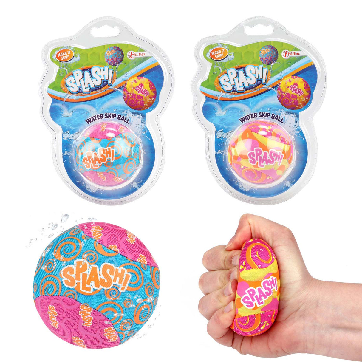 Toi-toys balle gonflable splash polyester rose bleu