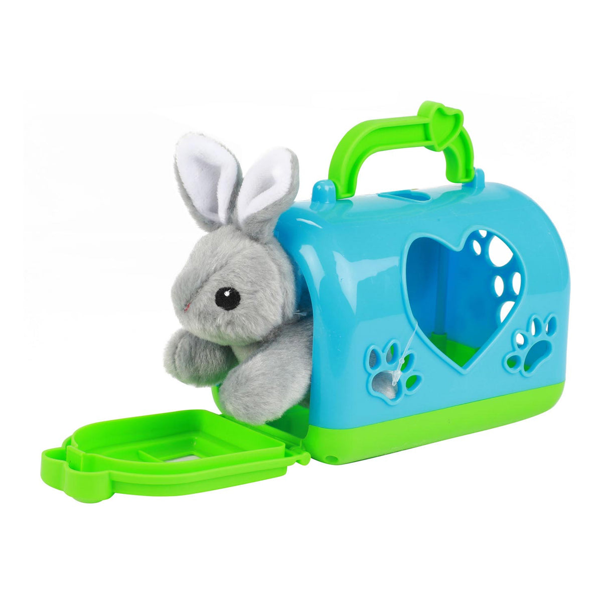 Pluchen rabbit in the carrying suitcase