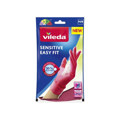 Vileda gants sensibles easy fit moyen | 4 pièces