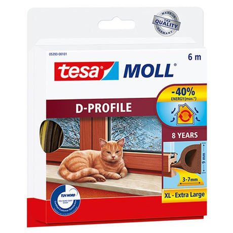 Tesa coupe-froid moll profil en caoutchouc 6mx9mm marron