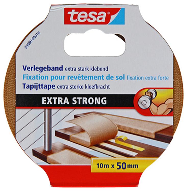 Tesa 1054488 - ruban adhésif pour tapis extra fort 10m x 50mm | 6 pièces