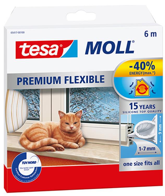 Tesa moll silicone superflex - transparent - 9 mm x 6 m