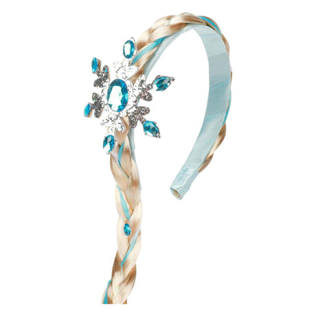 Diadème de glace avec une longue tresse et un cristal de glace