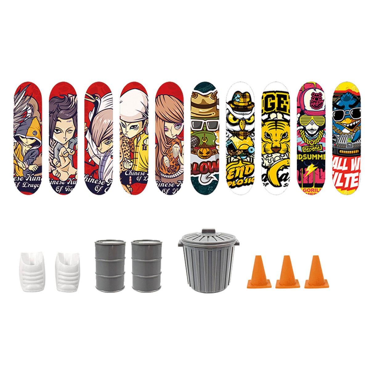 Toi-toys skate doigt skateboard avec accessoires