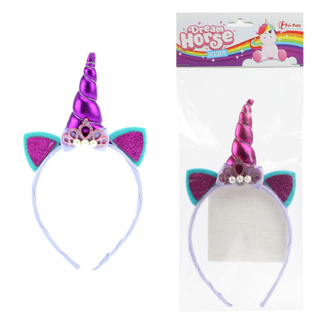 Diadème cheval de rêve licorne violet