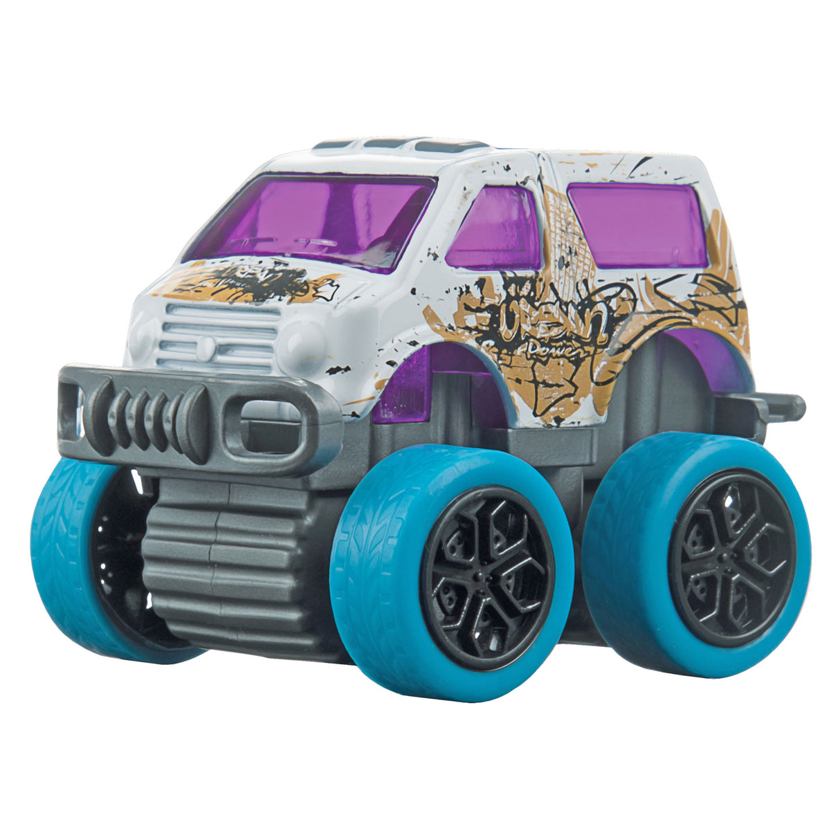 Toi-Toys Metal Pull-Back Off Road Mini Autos, 4st.