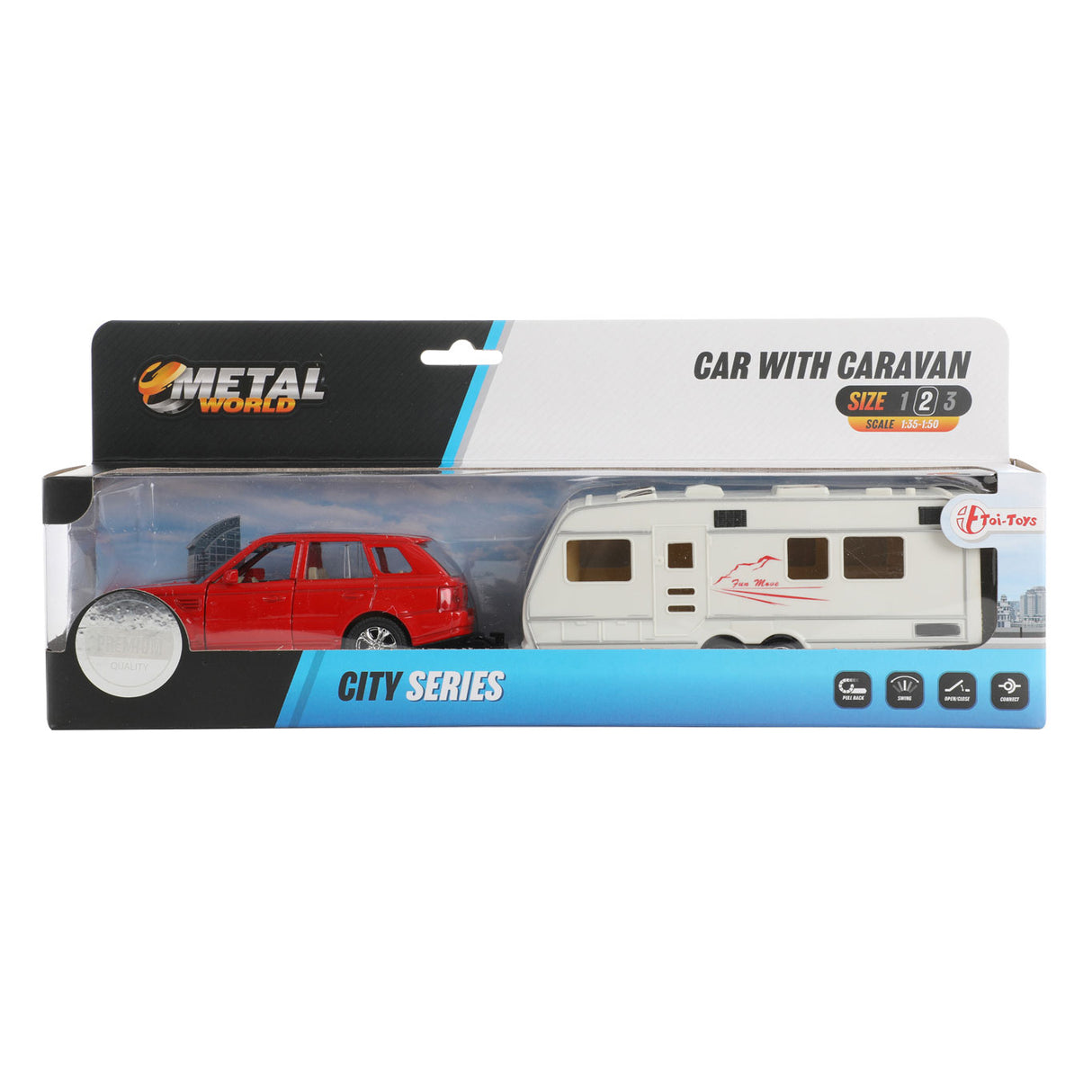 TOI-TOYS METAL PULL-BACK CAR MED CALSAVAN 1:48