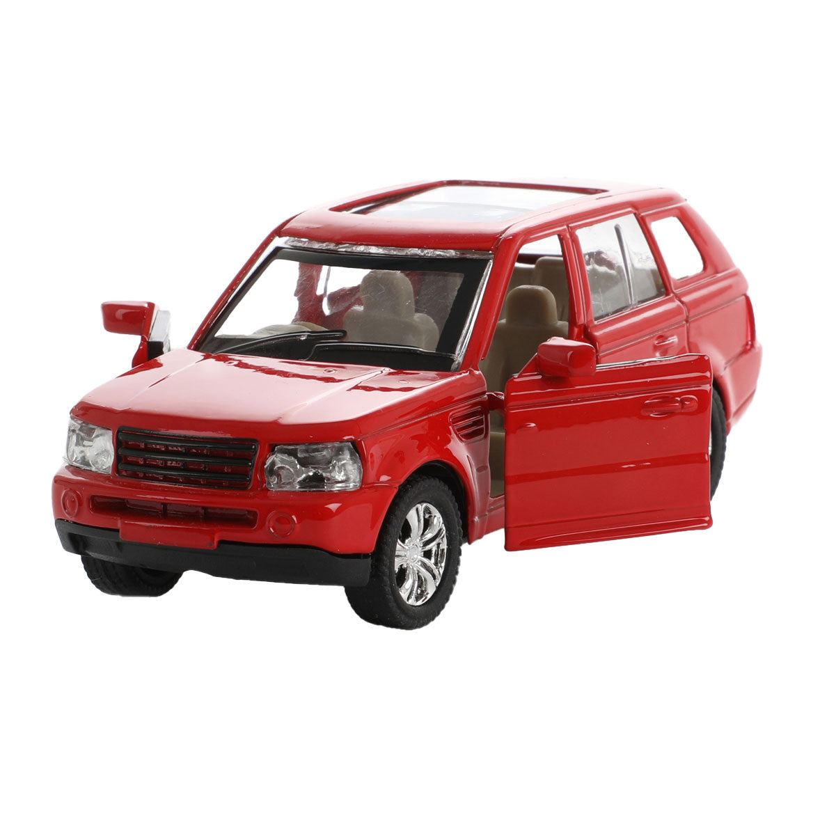 Toi-Toys Metall-Rückzugauto mit Caravan 1:48