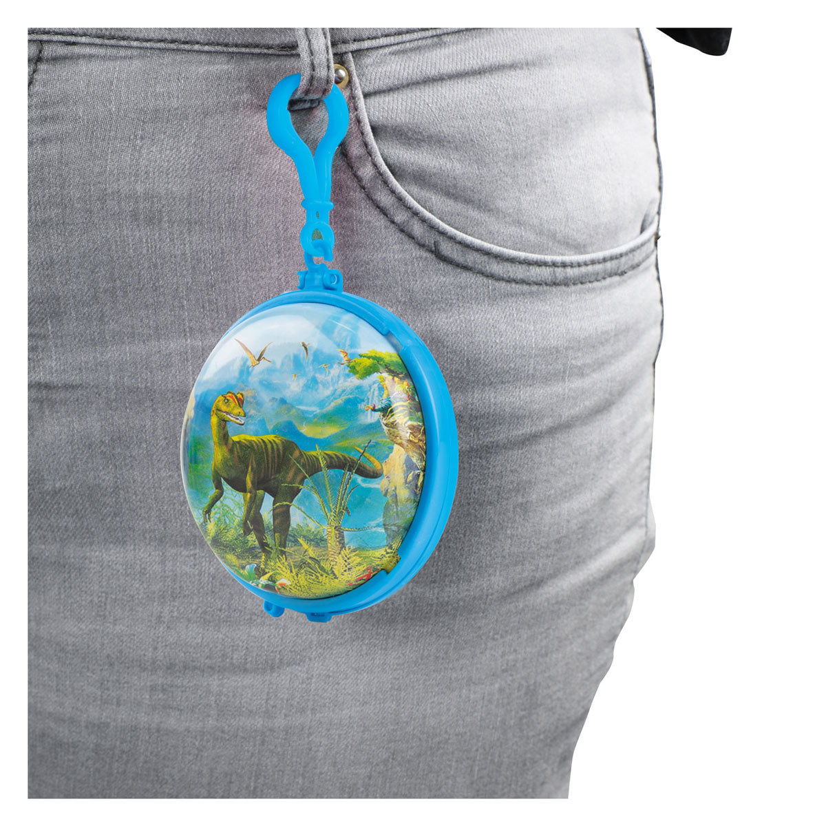 Porte-clés Monde des dinosaures avec mini dinosaures