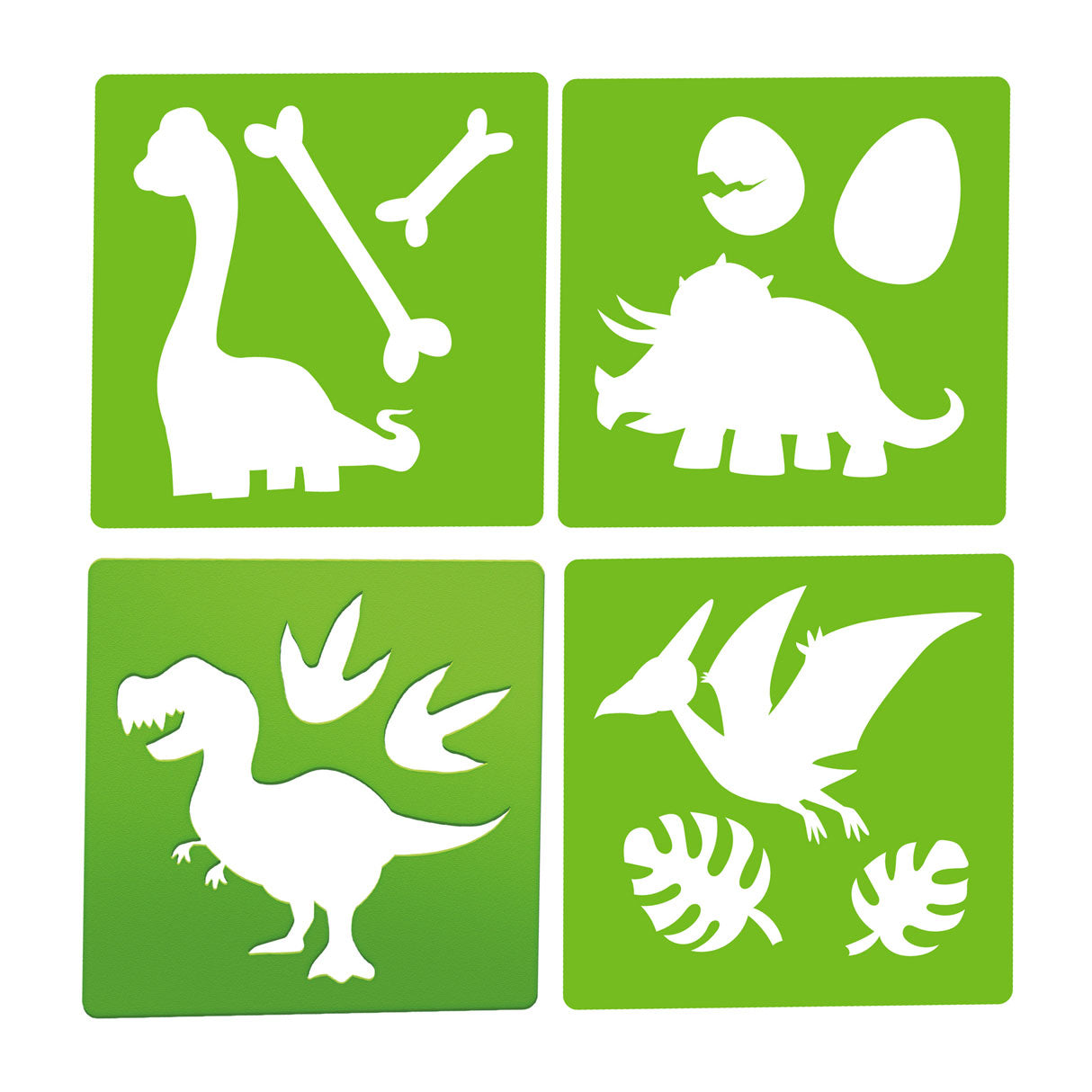 Toi-toys monde des dinosaures craie de trottoir dinosaure avec pochoirs, 10 pièces.