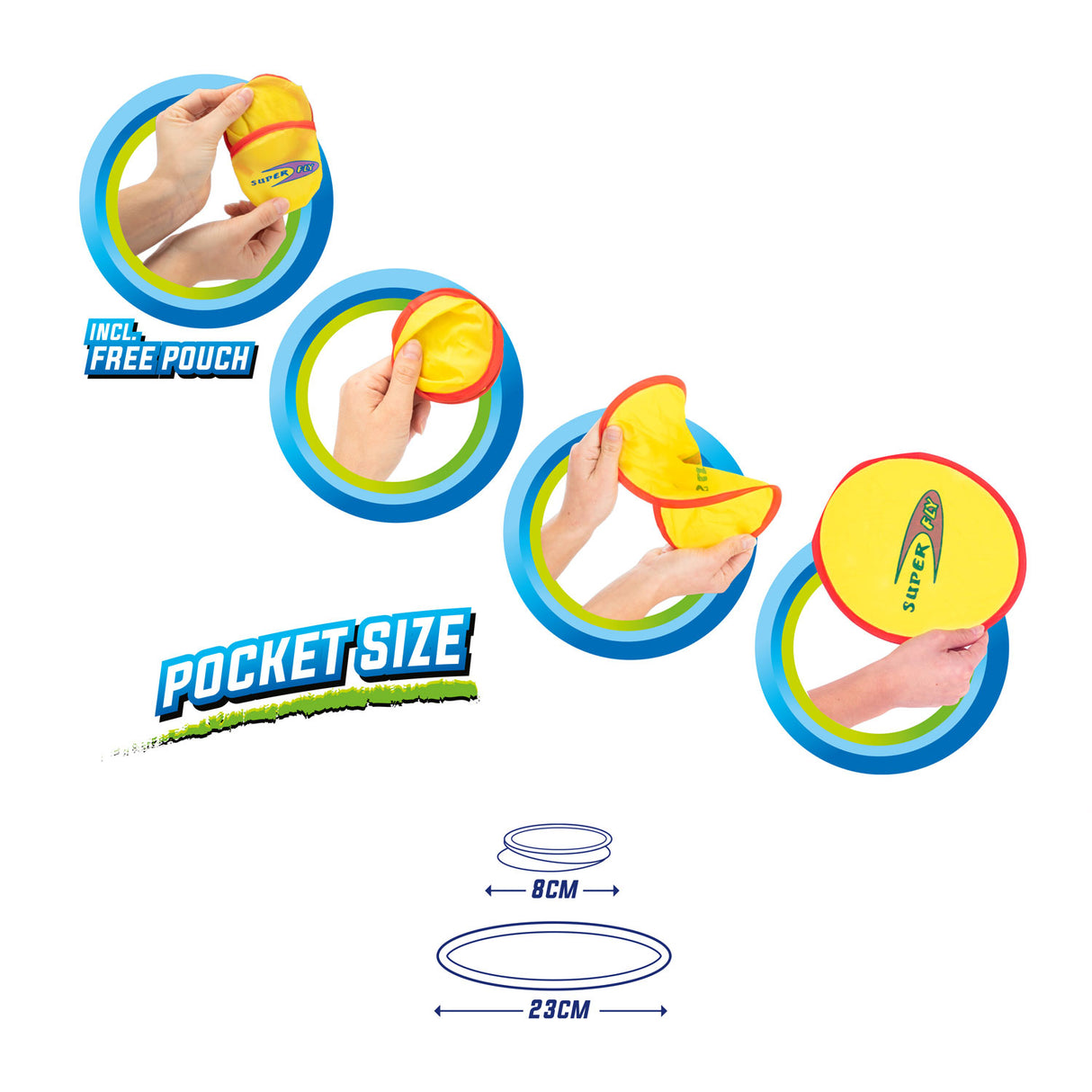 Toi-toys air opvouwbare pocket frisbee met hoesje