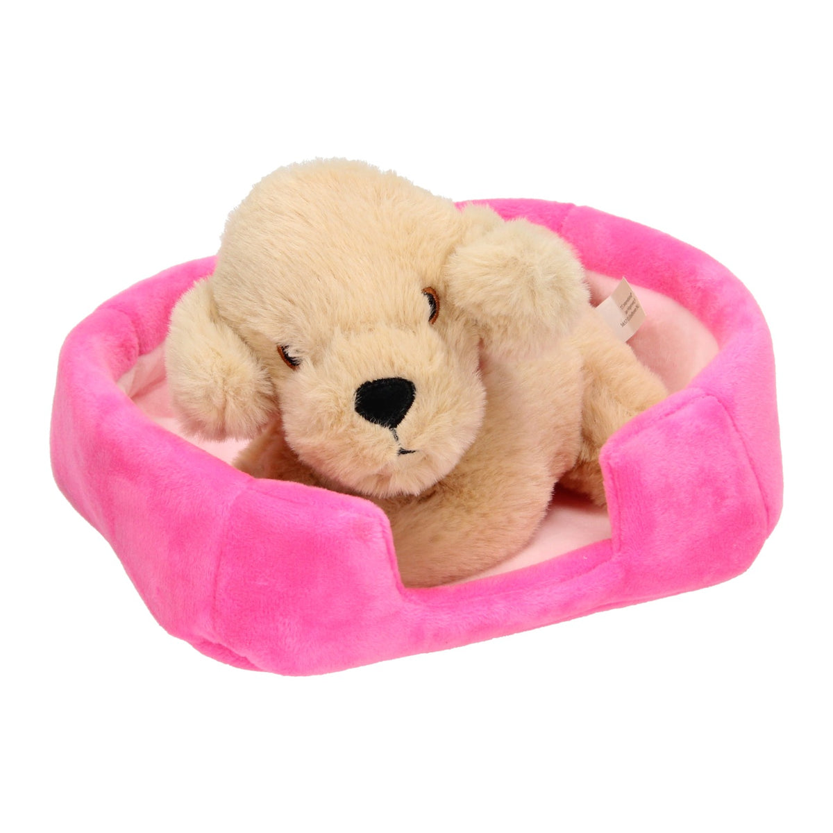 Toi Toys bv 4x chien ou chat en peluche dans un panier en peluche