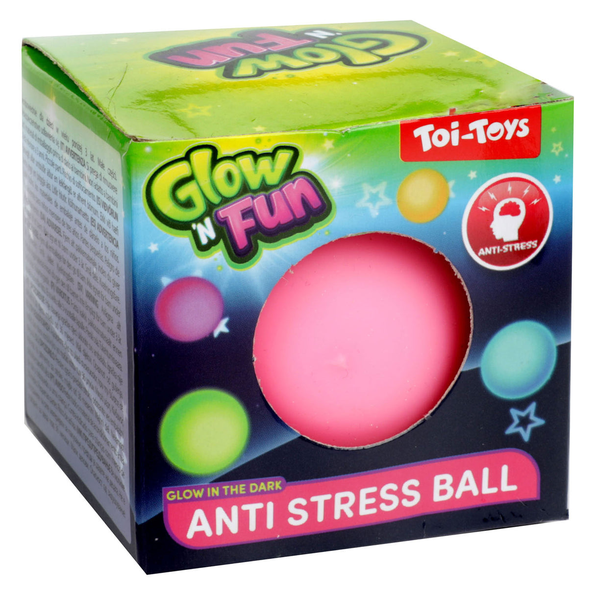 Toi-toys glow n fun anti stressbal glow in the dark