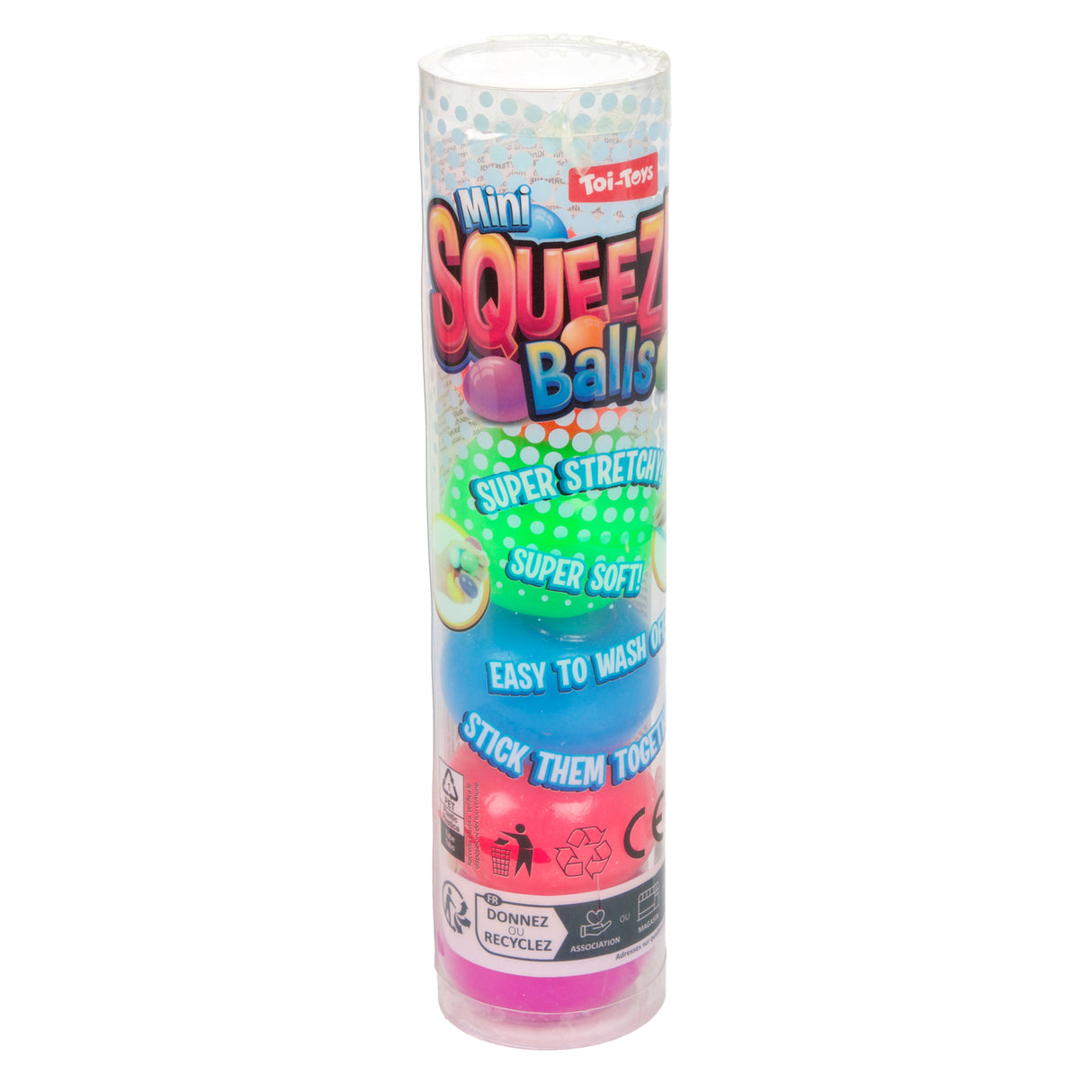 TOI-TOYS FUN MINI Squeeze Balls Stickezz dans Tube, 5e.