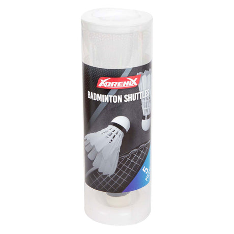 Volants de badminton Adrenix blancs en tube, 5 pcs.