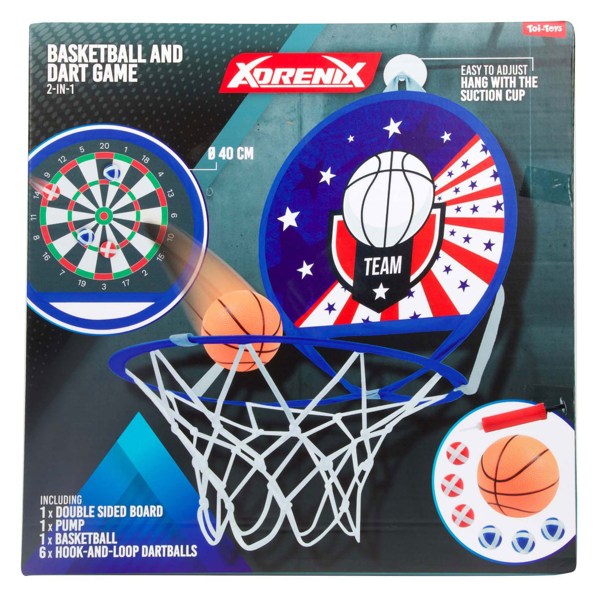 Jeu de fléchettes Adrenix, jeu de basket-ball 2 en 1