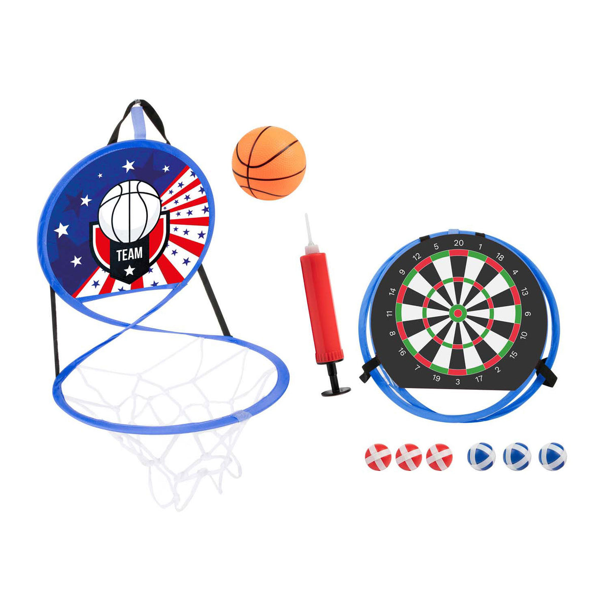 Jeu de basket-ball de fléchettes Adrenix 2en1 - jouet multicolore pour enfants.