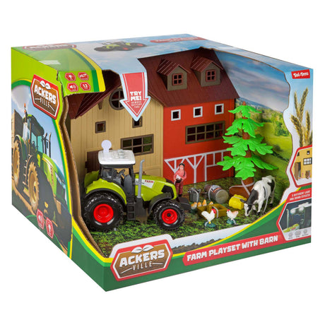 Toi-toys ackers ville farm avec tracteur, ensemble de jeu lumineux et sonore, 12 pièces.