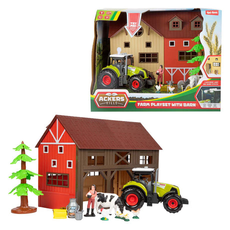 Toi-toys ackers ville farm avec tracteur, ensemble de jeu lumineux et sonore, 12 pièces.