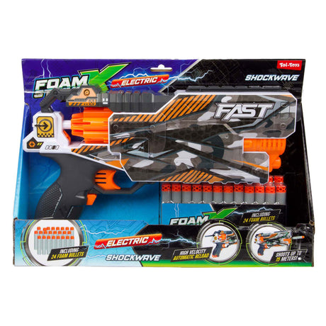 Toi-toys mousse strikex pistolet de tir électrique onde de choc avec 24 flèches en mousse