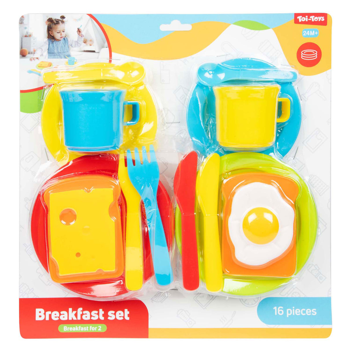 Toi-toys home food ontbijt set, 16dlg.