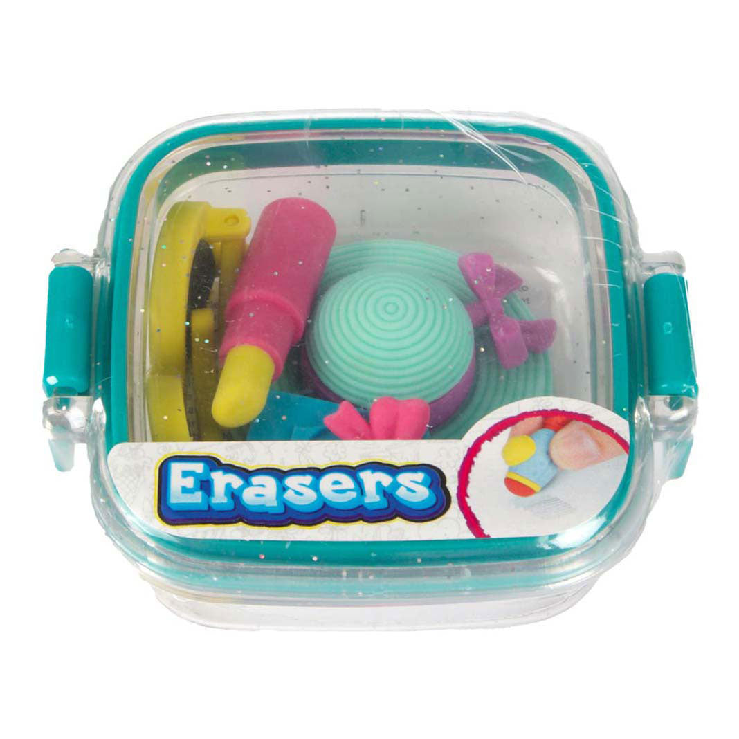 Toi-toys mini set de gommes dans une boîte à paillettes - maquillage, 5 pcs.