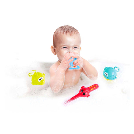Toi-toys petites étoiles jouets de bain canne à pêche avec 3 poissons, 4 pièces.