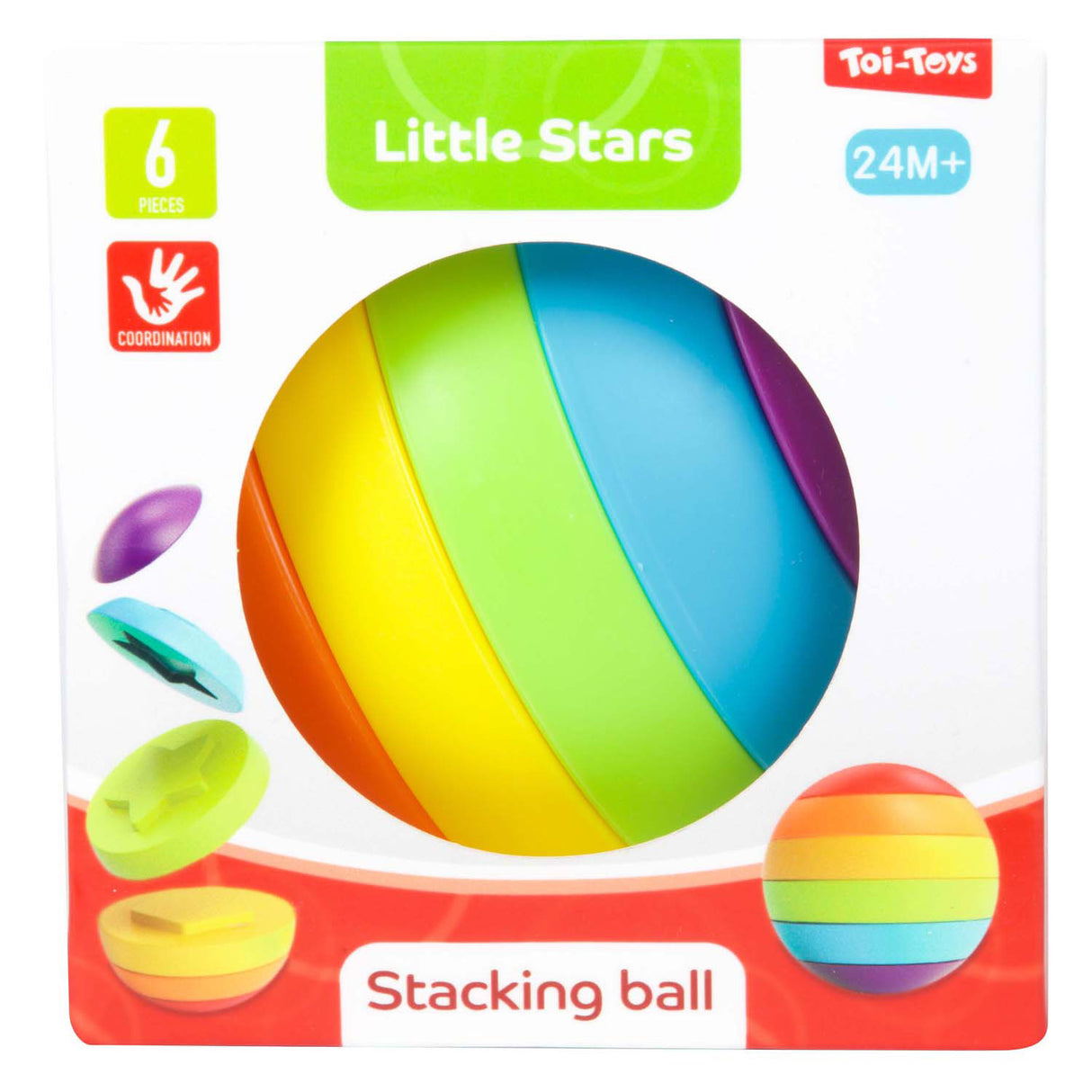 Toi-toys petites étoiles tour à empiler puzzle boule 6 pièces