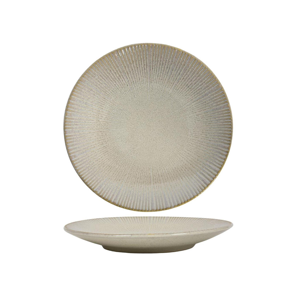 Assiette plate lignes océan beige ø27cm