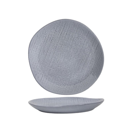 Assiette plate textile tissé gris ø27cm