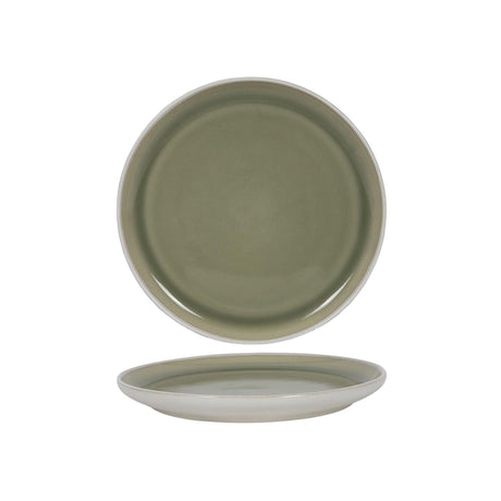 Assiette petit-déjeuner blanc mat vert ø21,4cm 6 pièces