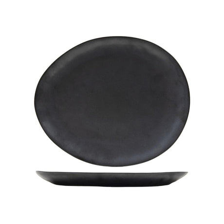 Svenska living assiette ovale manhattan 28,2x24cm boîte de 6 pièces anthracite