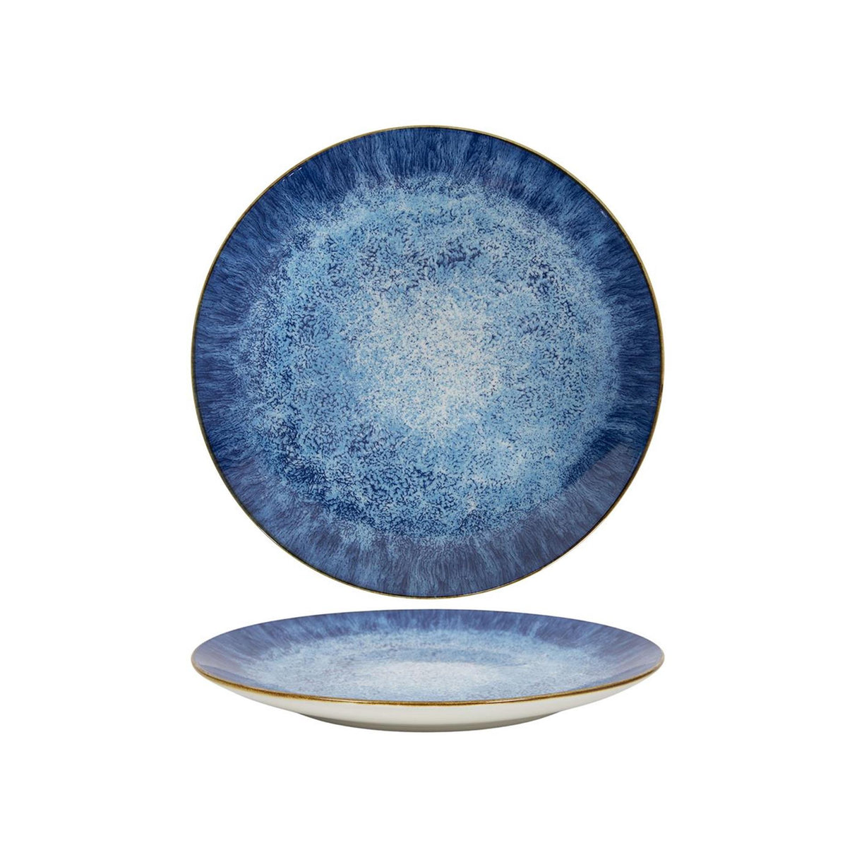 Assiette petit-déjeuner 19cm vernis réactif bleu 6 pcs