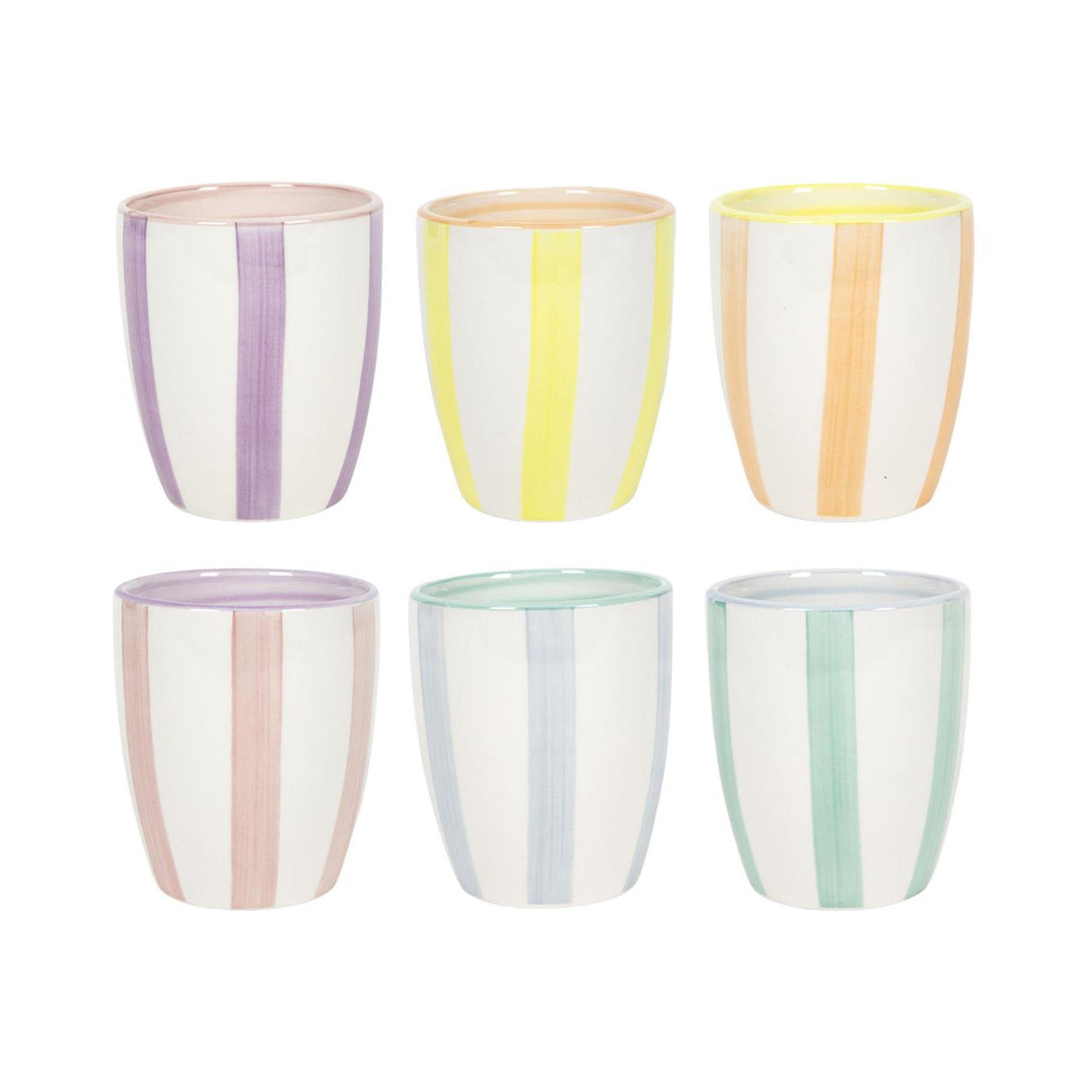 Mug à café rayures pastel boite de 6 180ml