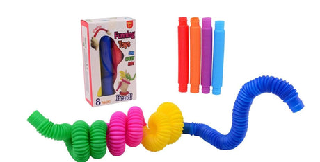 Johntoy John Toy Fidget Tubes 8 en boîte 21x3cm