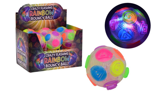 Johntoy John Toy Crazy clignotant arc-en-ciel balle rebondissante ø8cm