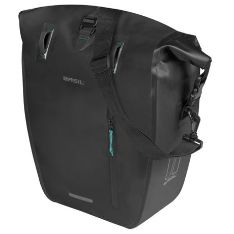 Basil sac de vélo simple rivo l bâche mik 25-31l 14 x 28 x 43 cm - noir