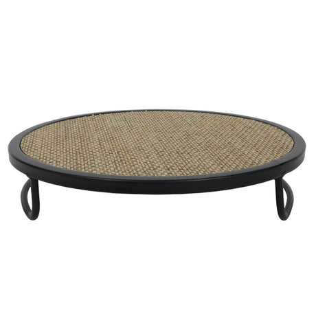 Plateau de présentation Cozydecor ø25x5cm en métal avec tissu