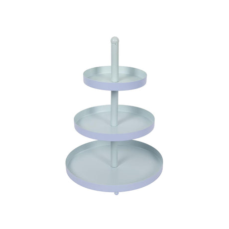 Etagere 3 couches bleu-menthe ø25xh35cm